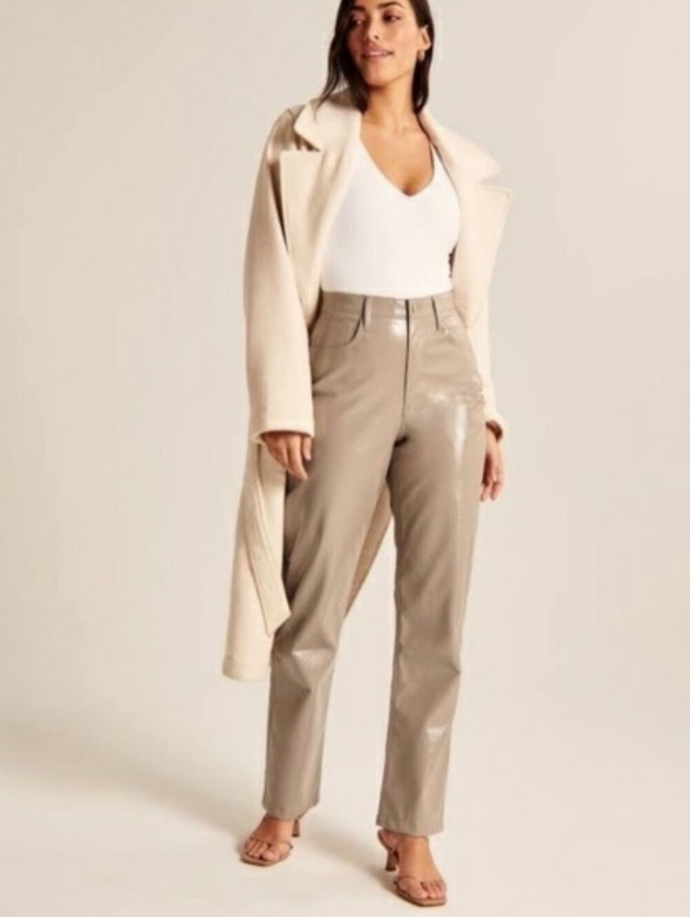 New Abercrombie And Fitch The 90s Straight Ultra High Rise Faux Leather Pants